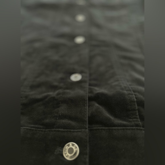Denim & Co. Black Velveteen Regular Long
Jacket Coat Size M - Picture 5 of 9